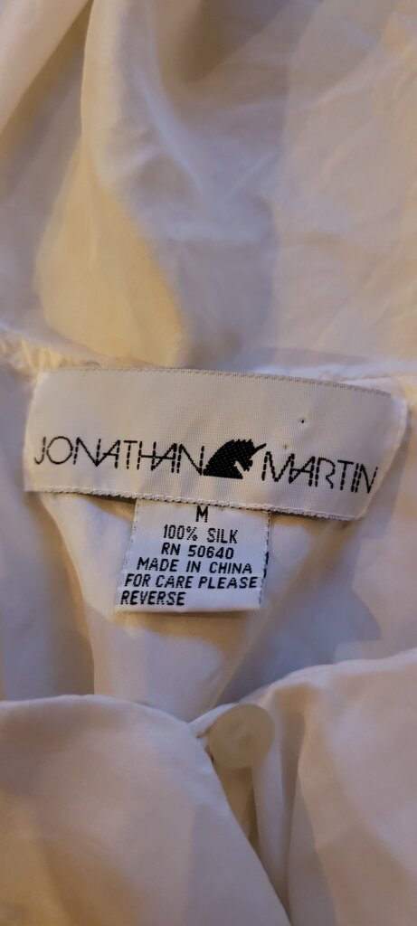 Jonathan Martin White Silk Blouse