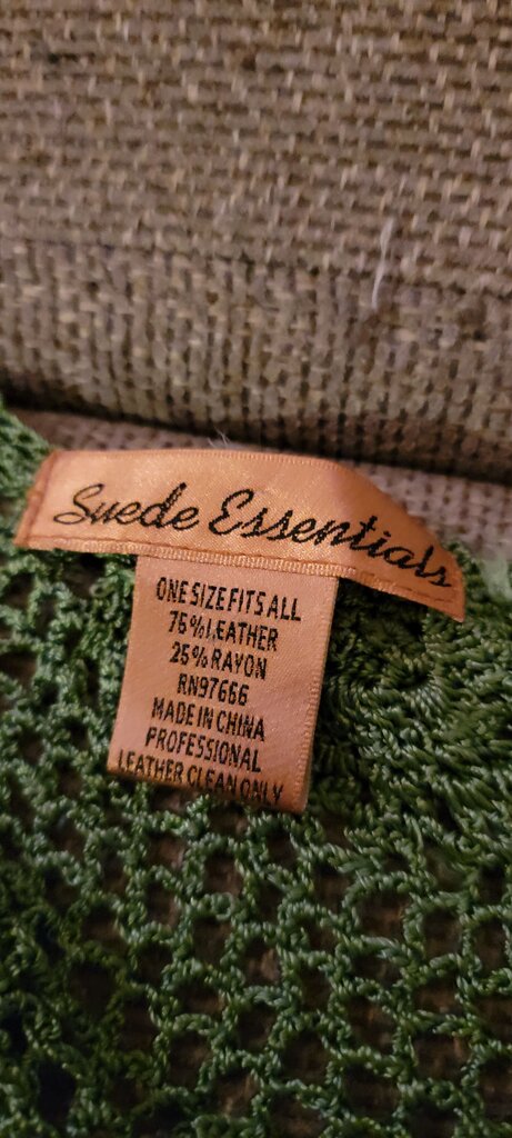 Suede Essentials Green Floral Crochet Top