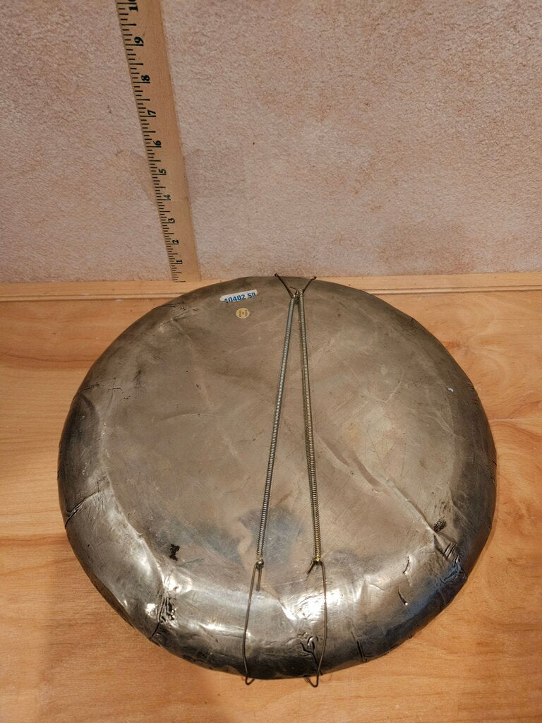 Unique Rare Decorative Arts & Craft Brutalist Metal Plate w Pablo Picasso Clock Face Design Wall Art, serving platter, art deco display