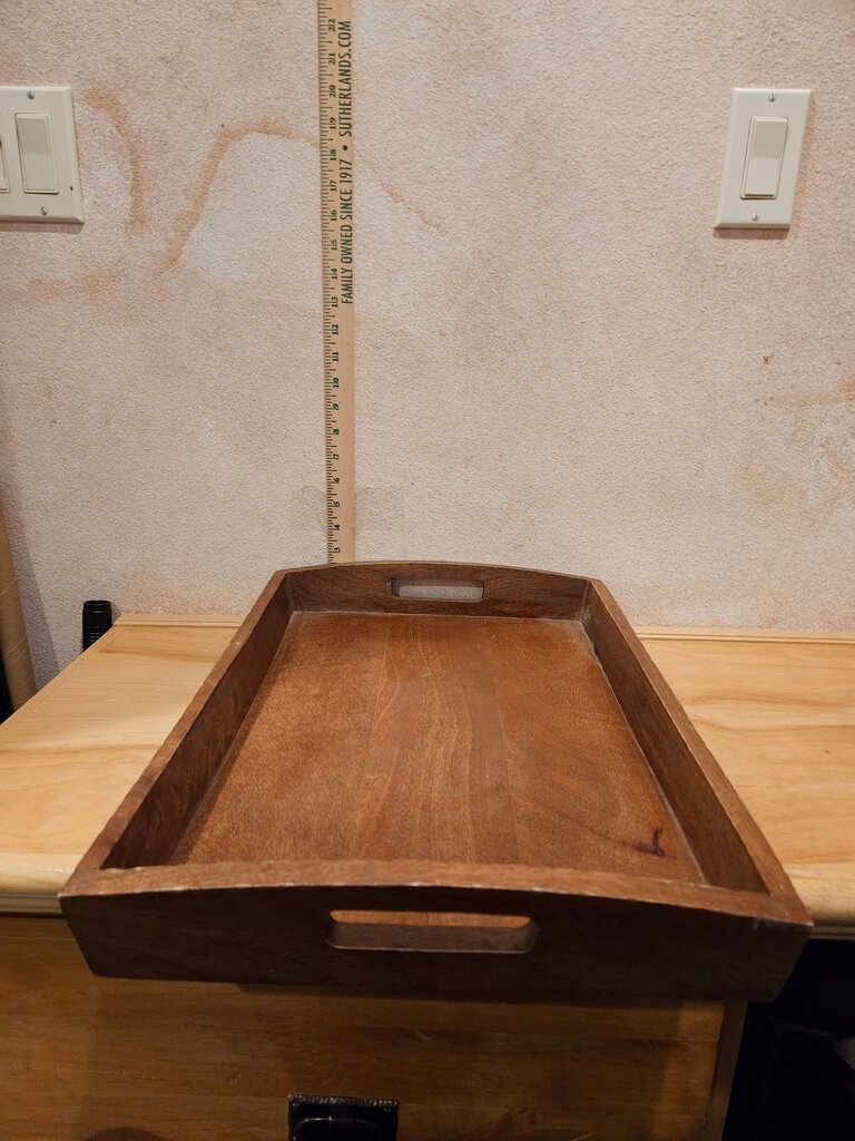 Large Heavy Quality Wooden Tray Tea Coffee Food Dinner Drinks Server Display, Table Bed Serving Ottoman Barware Organizer Platter Farmhouse Country Chic Decor