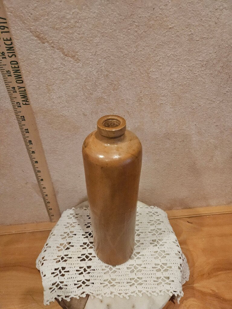 Vintage Earthware / Stoneware liqueur /Water Bottle Empty Pottery Container stamped 0.7 L Wooden Bottle