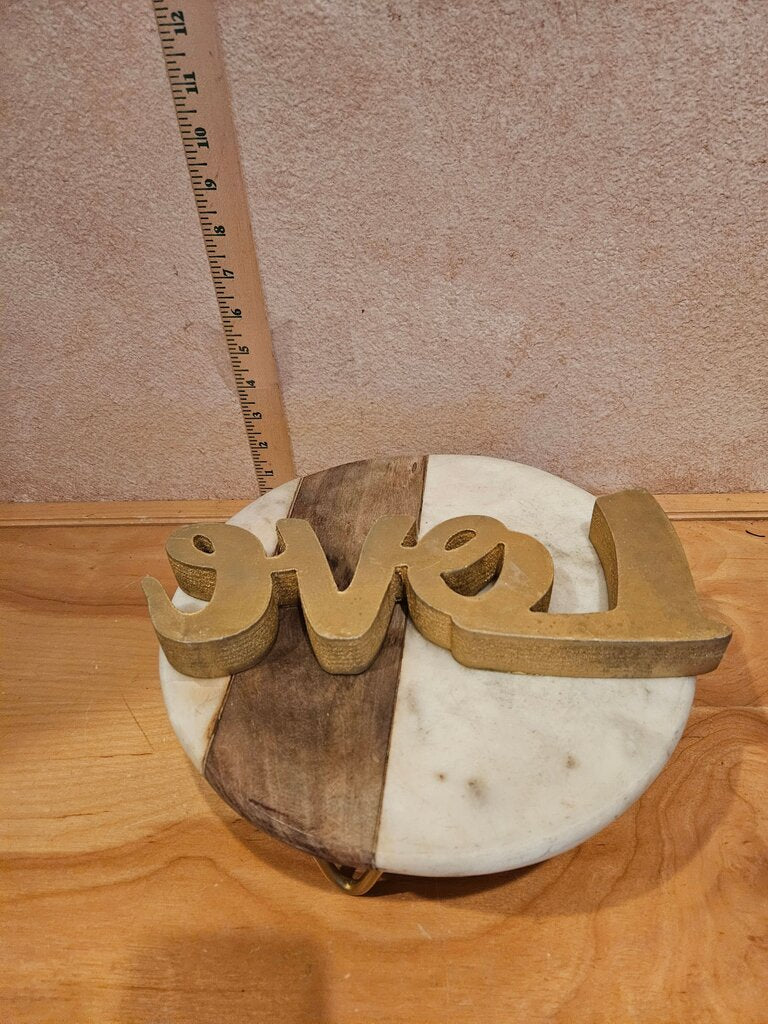 Gold wooden word Love Decorative Accent Valentine holiday romance elegance