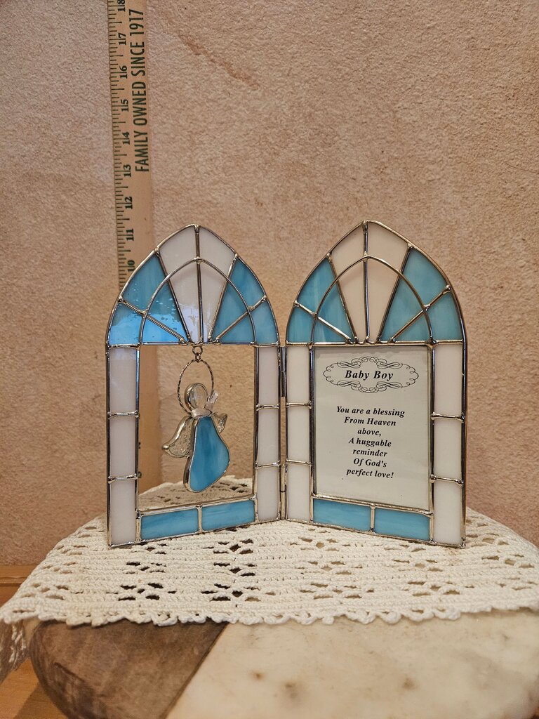 Stained Glass Baby Boy Angel Frame Enesco Baby Boy Photo Frame Stain Glass Angel