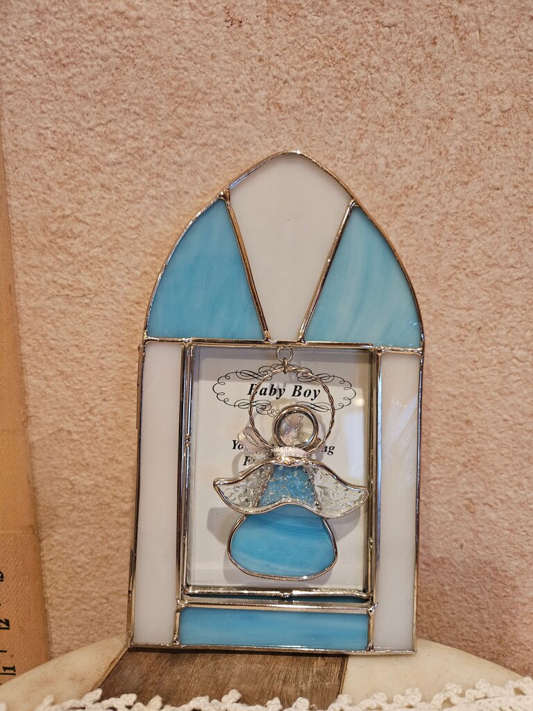 Stained Glass Baby Boy Angel Frame Enesco Baby Boy Photo Frame Stain Glass Angel