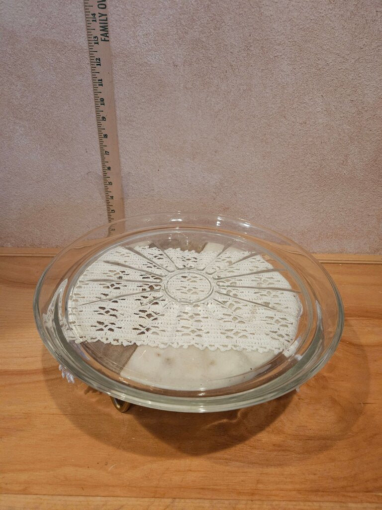 Vintage Glass Cake Plate Serving Platter