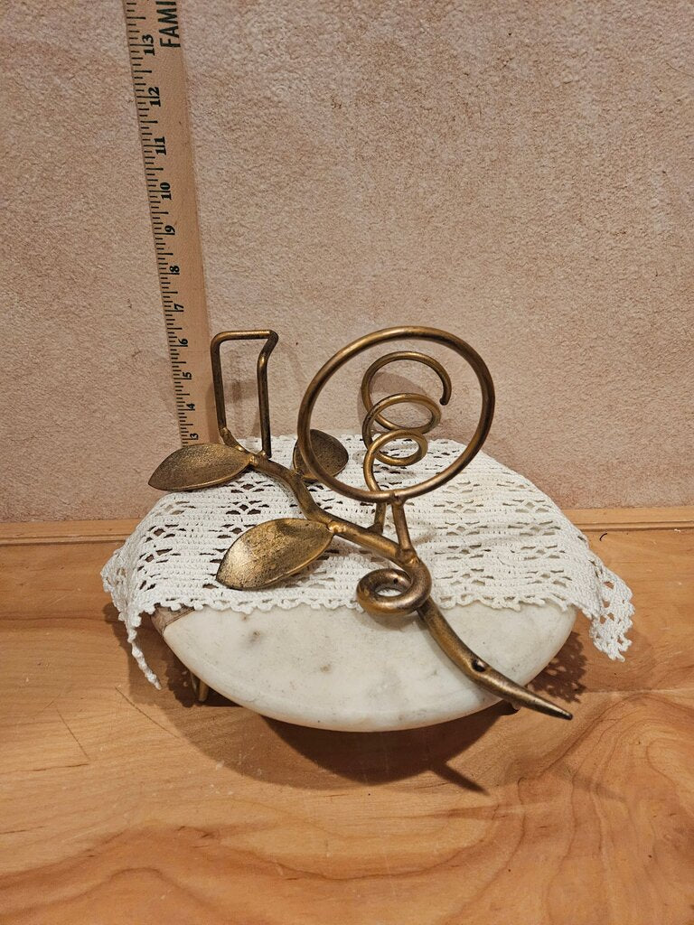 Wall Mount Gilded Elegant Leaf Design Decorative Faux Brass michael mcneil hair care holder upcycle perhaps to Plant Stand / wine bottle display