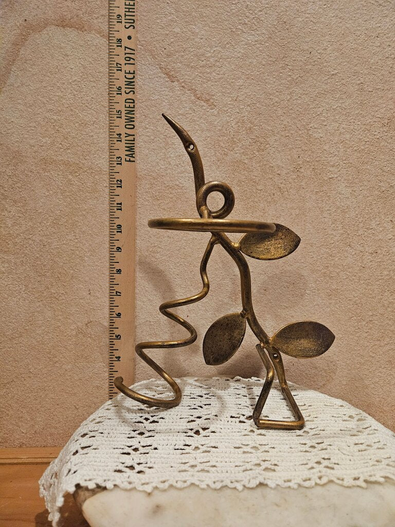 Wall Mount Gilded Elegant Leaf Design Decorative Faux Brass michael mcneil hair care holder upcycle perhaps to Plant Stand / wine bottle display