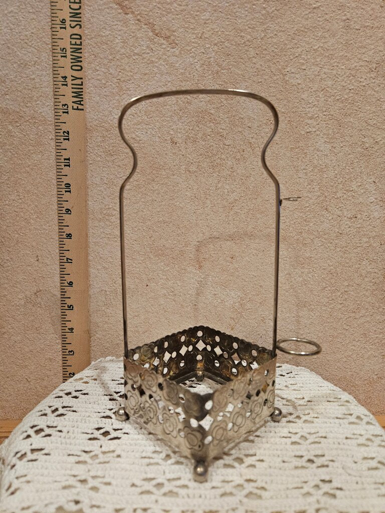 Antique Sheffield Silver plate Frame Pickle castor Cruets Barber Bottle holder w carry handle