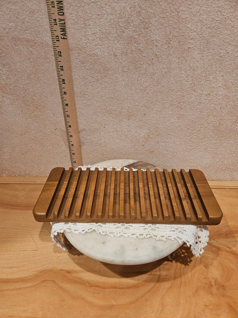 Vintage MCM Handmade Wooden CD Flip through Display Rack Danish Design Sleek Style Storage Slotted Desk Organizer Stamped