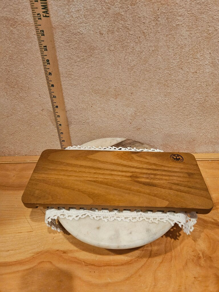 Vintage MCM Handmade Wooden CD Flip through Display Rack Danish Design Sleek Style Storage Slotted Desk Organizer Stamped