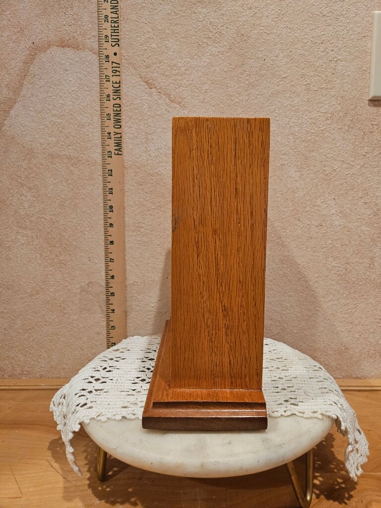 Vintage Walnut? Hard Wood Wooden Poster/Paper Glass encased Plaque Picture for Document Advertisement Sign Display