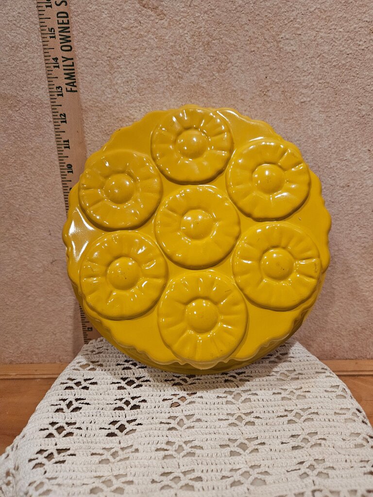 Vintage Yellow Pineapple Upside Down Cake Pan Gelatin Mold Aluminum Baking Dish Jelly Mold