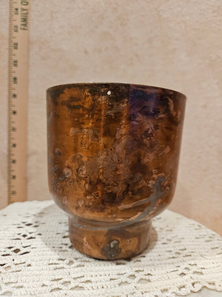 Vintage Copper Jardinière Flower Pot Plant Display Utensil Holder Pencil Organizer Desk table counter display