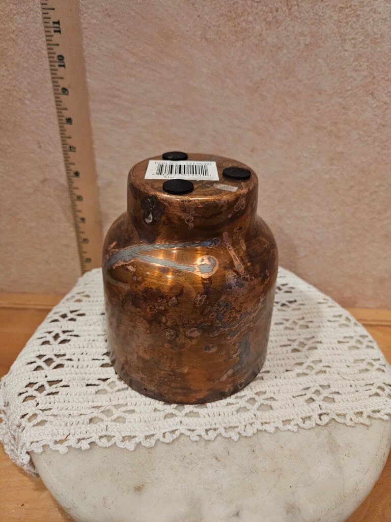 Vintage Copper Jardinière Flower Pot Plant Display Utensil Holder Pencil Organizer Desk table counter display