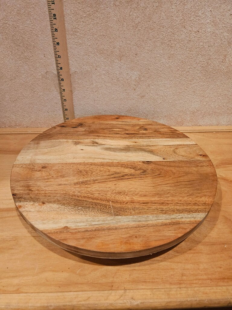 Wooden lazy Suzan Spinning Display Serving Turntable Platter Cloche Riser cutting board moveable tray centerpiece