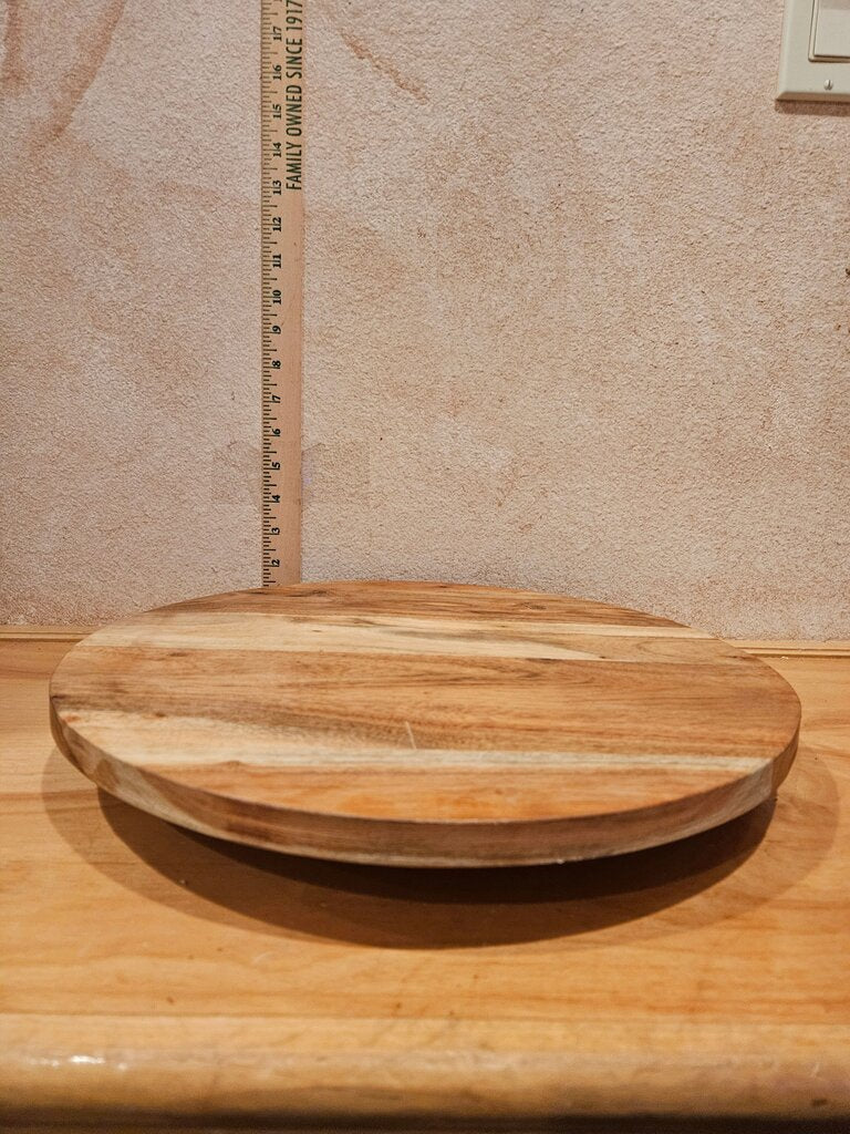 Wooden lazy Suzan Spinning Display Serving Turntable Platter Cloche Riser cutting board moveable tray centerpiece