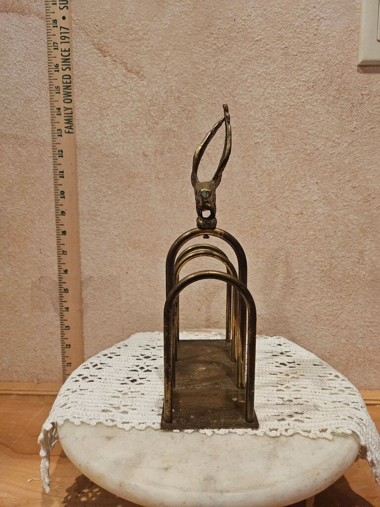 Vintage MCM Solid Brass Federal Eagle Letter /Mail /Napkin Holder Brass Letter Desk Bookshelf Organizer Patriotic Symbol Rare