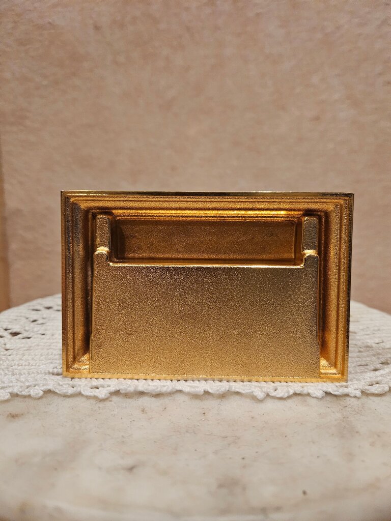Vintage Gold Gilt Mantel Carriage Clock w Luminous Dial linden Quartz Movement Fine Art Timepiece Tempus Fugit Rhythm Table Clock