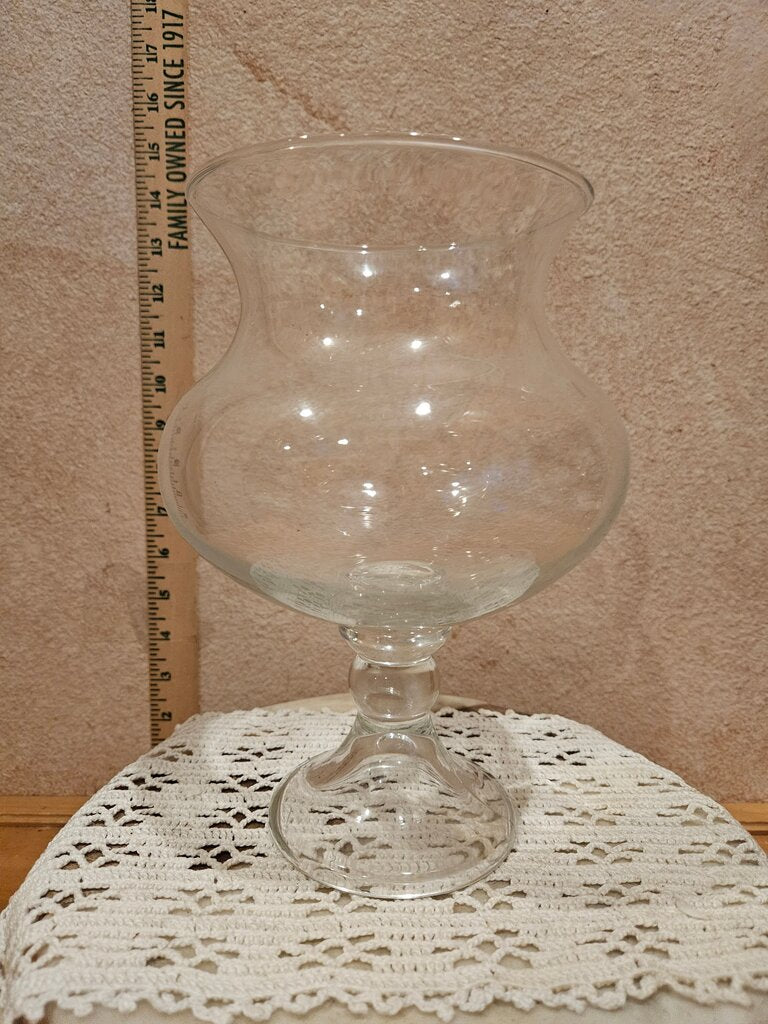 Large Apothecary Glass Hurricane Footed Pedestal Urn Vase Wedding Event Centerpiece Decorative Candle Holder Shell Trinket candy bar vanity display