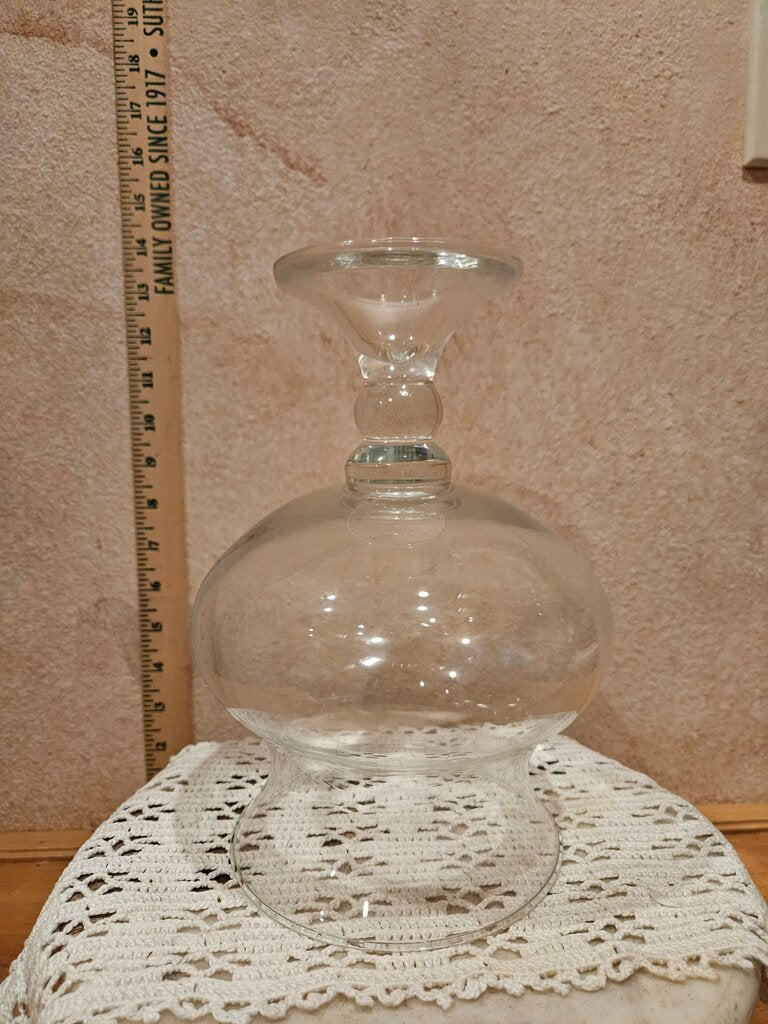 Large Apothecary Glass Hurricane Footed Pedestal Urn Vase Wedding Event Centerpiece Decorative Candle Holder Shell Trinket candy bar vanity display