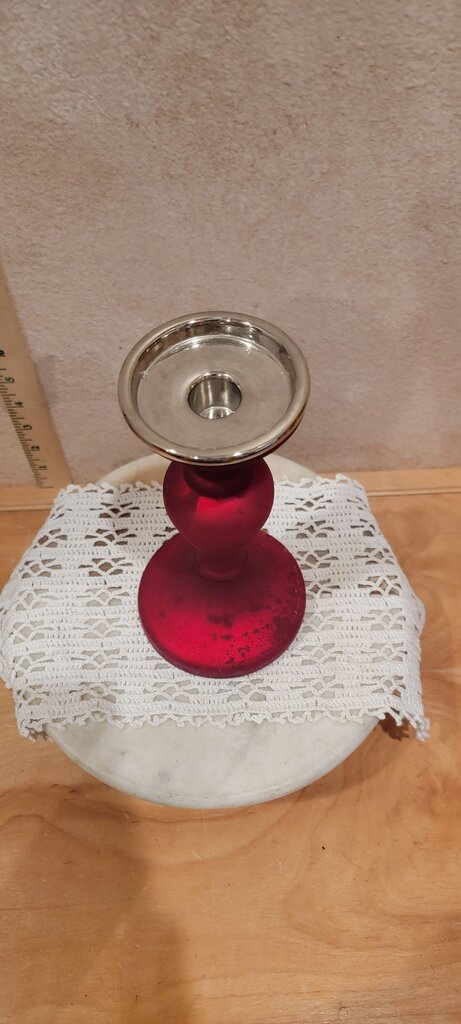 Red Mercury Interchangeable Pillar Taper Candle Holder Elegant Festive Tableware, holiday decor valentine's, Christmas