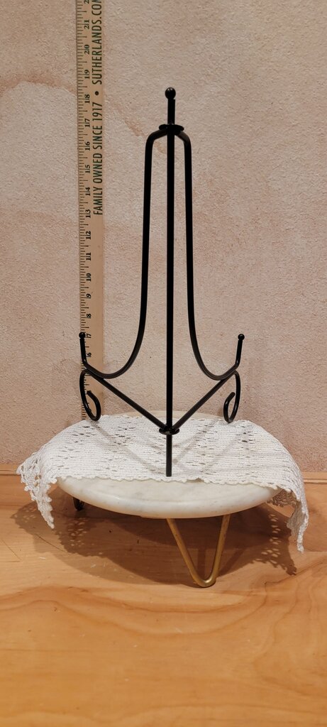 Display Folding Plate Stand Tabletop Picture Metal Display Stand, Easel Black Iron Photo or art print Holder