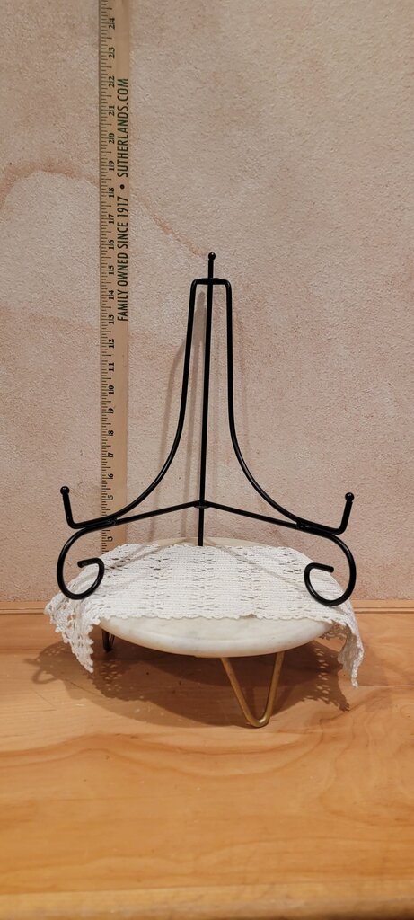 Display Folding Plate Stand Tabletop Picture Metal Display Stand, Easel Black Iron Photo or art print Holder