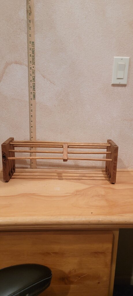 Vintage Wooden Book Rack Expandable Sliding Slatted Bookshelf Mid-Century Desktop tabletop Organizer