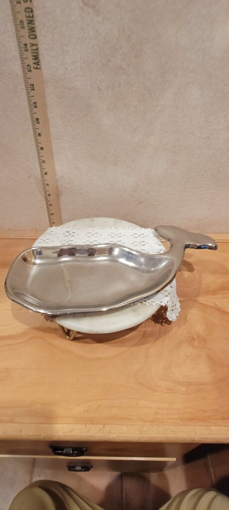 Decorative Polished Aluminum Whale Trinket / serving / display / shell Dish Tray Nautical Beach Decor Tableware barware