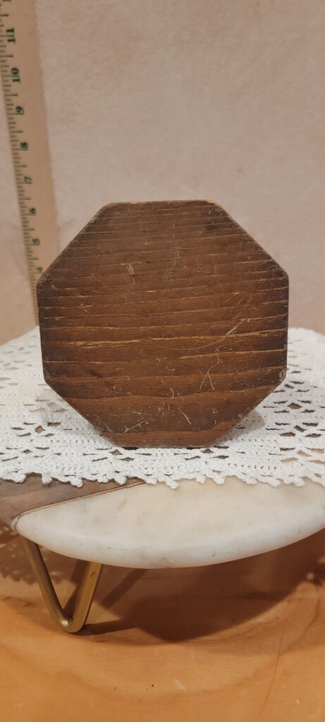 Vintage MCM Wooden Octagon base pillar Candle Stick Holder Mid Century Classic Design