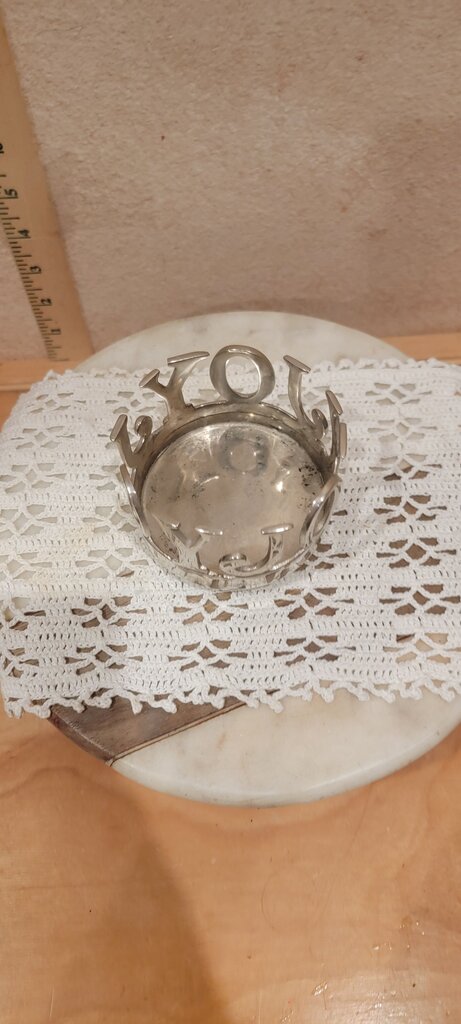 Joy Pillar Silver Colored Candle Holder Elegant Christmas, Holiday decor