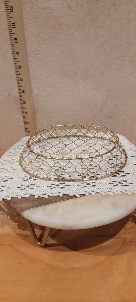 Vintage Gold Wire Basket weave display organizer, tableware, barware, vanity organizer Hollywood Regency Elegance