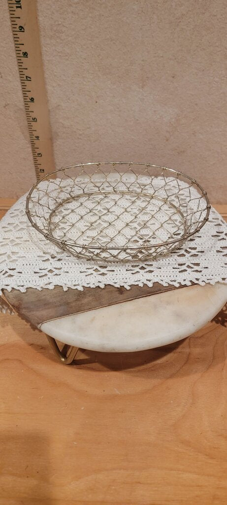 Vintage Gold Wire Basket weave display organizer, tableware, barware, vanity organizer Hollywood Regency Elegance