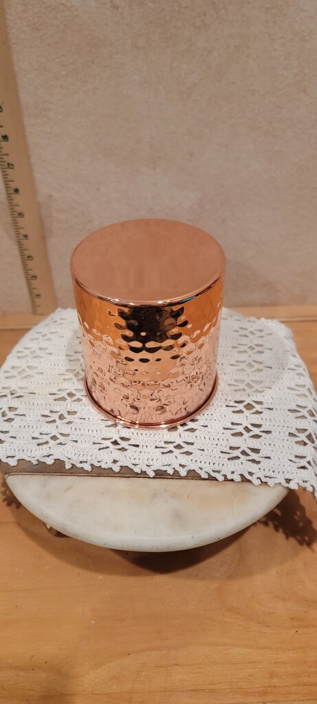 Copper Water Glass Tumbler Hammered Drinkware, barware, Ginger Beer Cocktail utensil organizer display