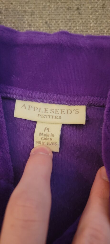 Appleseed's Petites Purple Fleece Robe