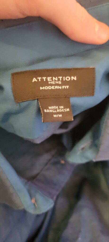 Attention Men's Modern Fit Button Up Shirt