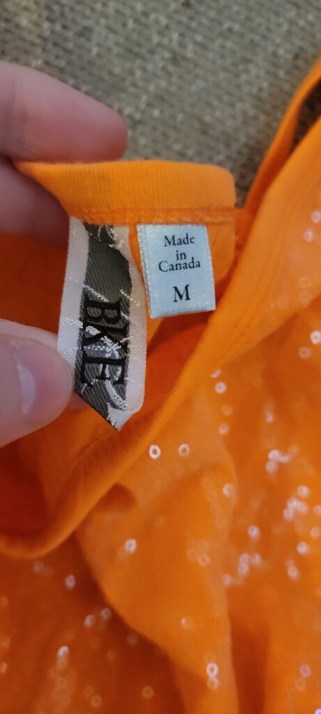 Bright Orange Sequin Tank Top