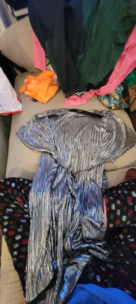 Forever 21 Silver Striped Dress