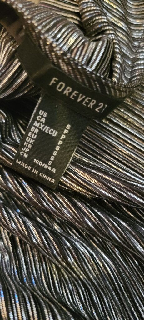 Forever 21 Silver Striped Dress