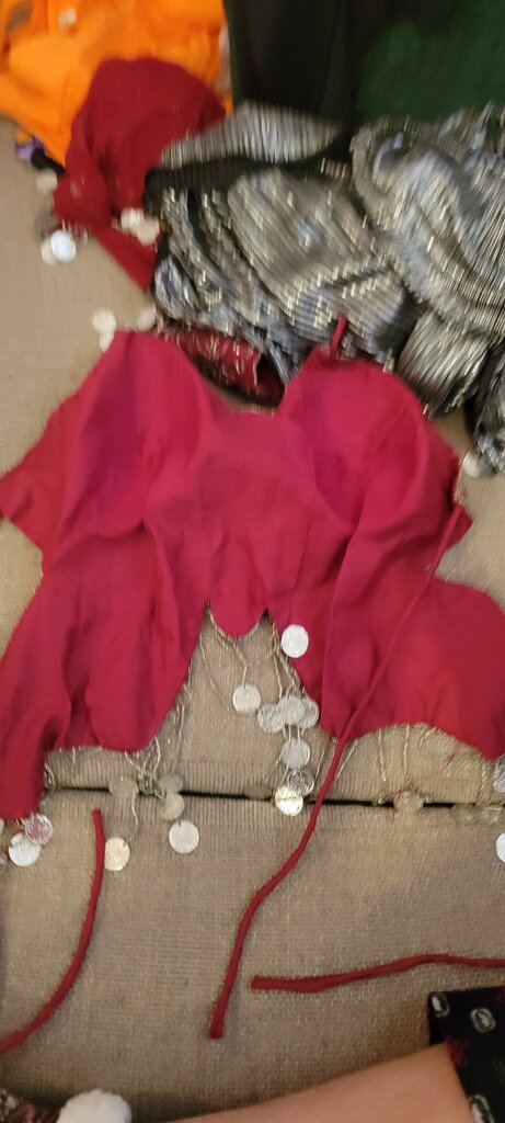 Beaded Red Belly Dance Top