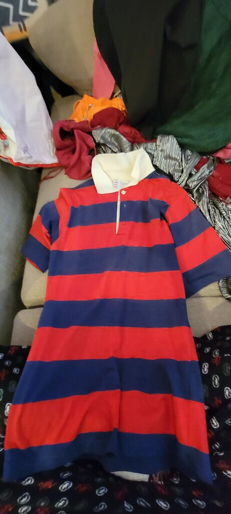 Contoure's International Red and Navy Striped Polo Shirt