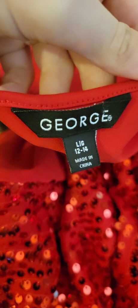 George Red Sequin Tank Top