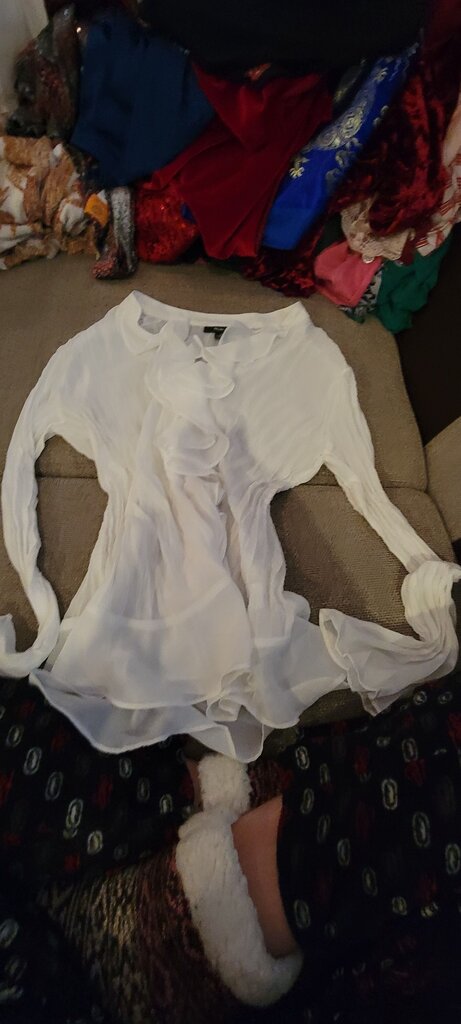 Style&co. Women's White Blouse with Ruffle Detail