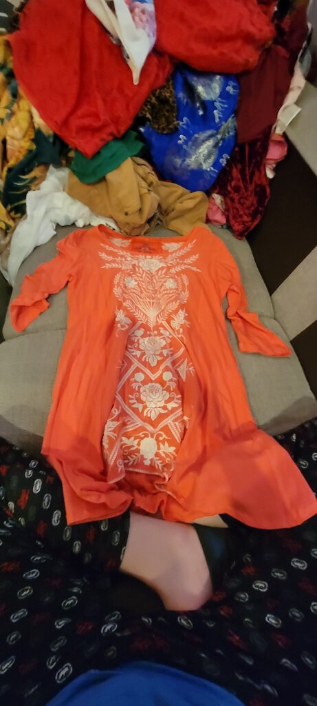 JW Los Angeles Orange Embroidered Tunic