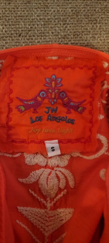 JW Los Angeles Orange Embroidered Tunic