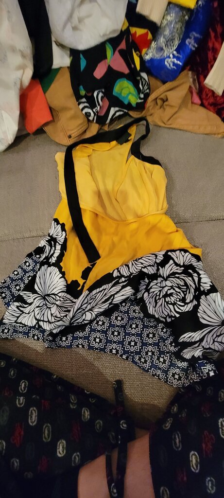 WORTHINGTON Women's Yellow and Floral Dress