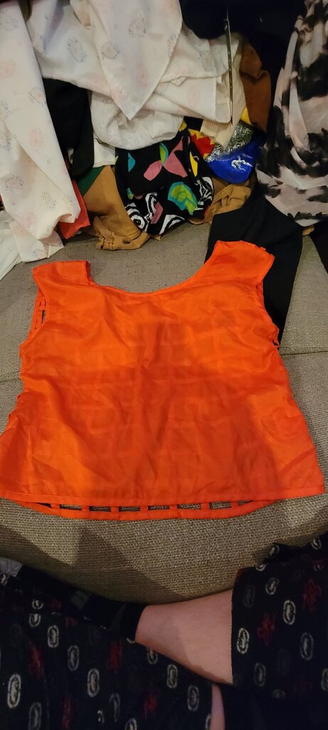 Black Poppy Orange Sleeveless Top