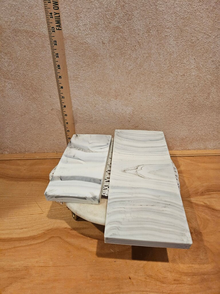 Vanity Tray, Marble Decor Ceramic Jewelry Dish Bathroom Vanity Organizer