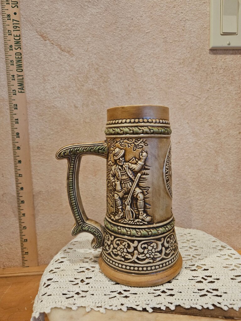 ThriftCHI Ceramarte German Style Beer Stein Canada Olympic Association Barware Stein Mug