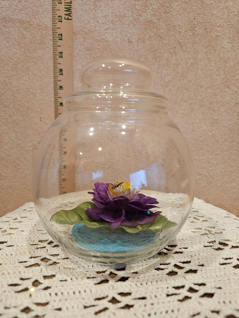 Decorative Glass Jar with Floral Arrangement